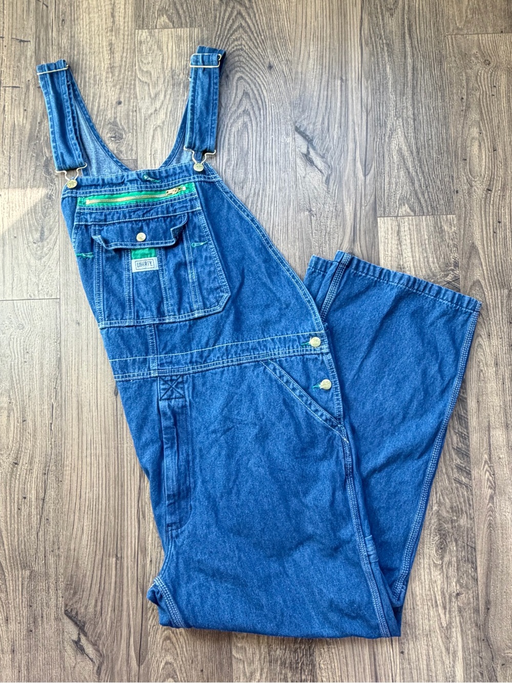 Liberty Men’s Denim Bib Overalls 42x30 2XL Blue Carpenter Workwear